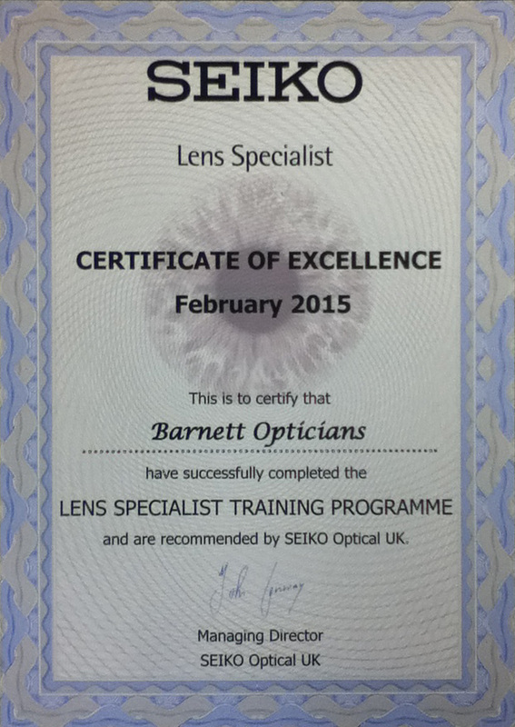 Spectacle Lenses - Barnett Opticians